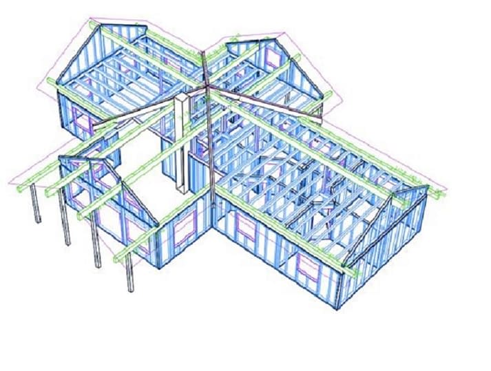 Bản thảo 3D chi tiết về nhà tiền chế